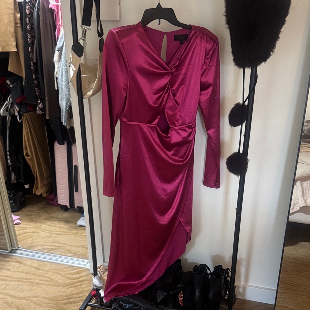 Elegant Pink Satin Dress